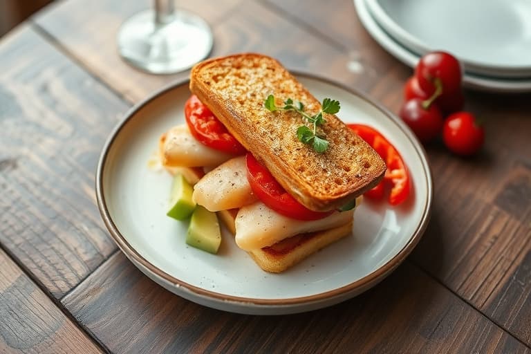 Grillet kylling og varm cherrypeppersandwich