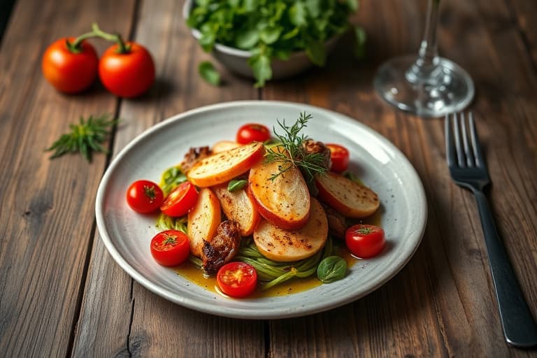 Kylling med appelsin, spinat og cherrytomater