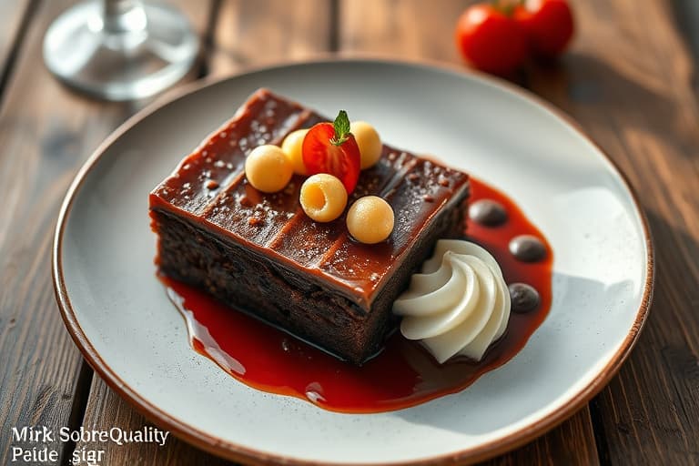 Mørk sjokoladekake med valnøtter i lag