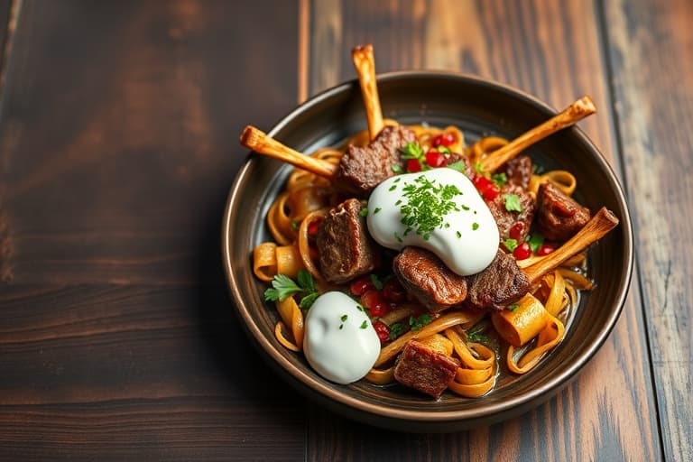 Lamb Stir-Fry med granateple og yoghurt
