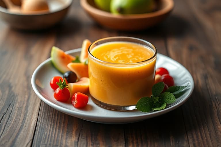 Vannmelon-, jordbær- og myntesmoothie