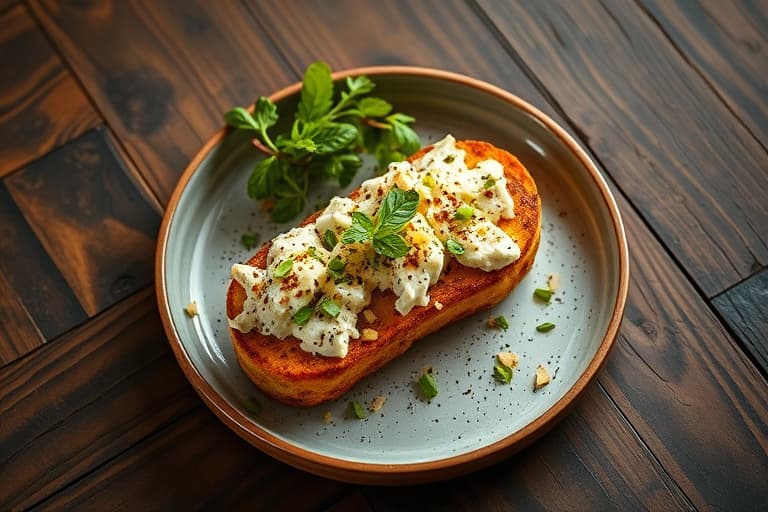Chipotle-rubbed biffer med gorgonzola-toast