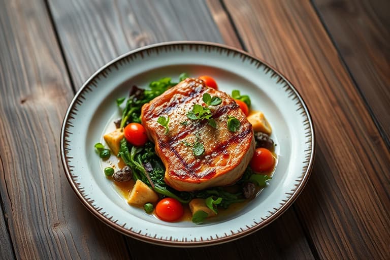 Pork Chop Milanese med ruccola og tåreformede tomater