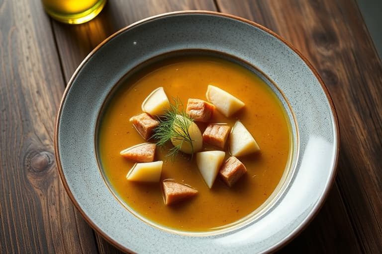 Avkjølt agurksuppe med røkelaks og dill