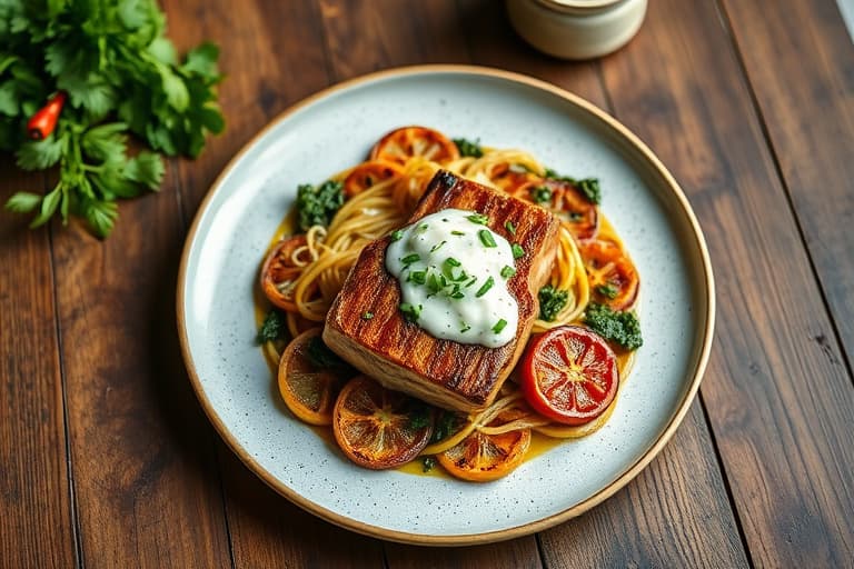 Grillede lammespyd med hvitbønnsalat