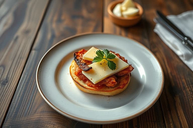 Stekt kalkun og gårdsmodnet cheddar på eggebrod
