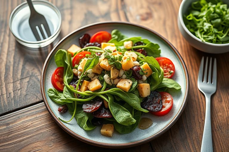 Bærsalat med spinat og ristet hasselnøtter