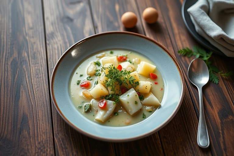 Kald hvit bønnesalsa-suppe