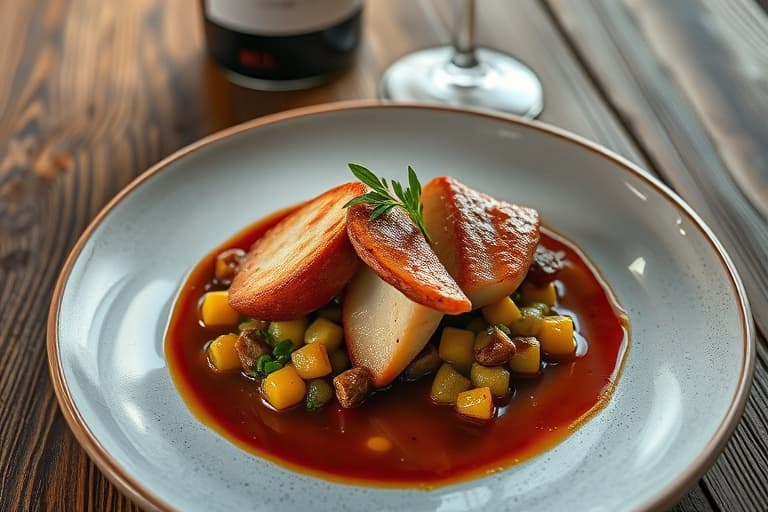 Viltbryst braisert i vin med smørkålrot