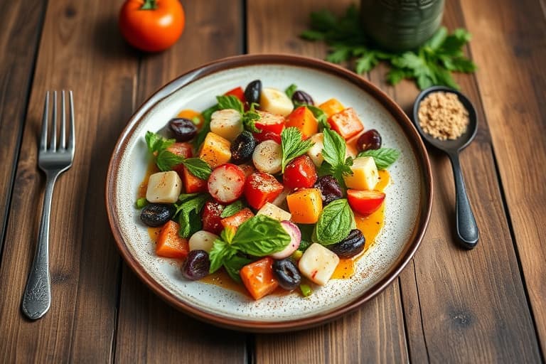 Røkt ørret-, vannkresse- og eplesalat med kremet pepperrot dressing