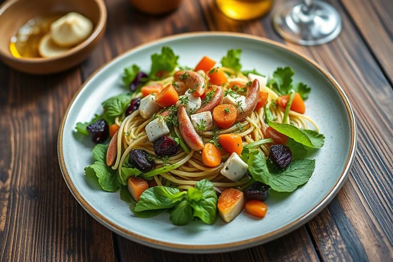 Råkostsalat med grønnkål og sprøstekt kalkunhud