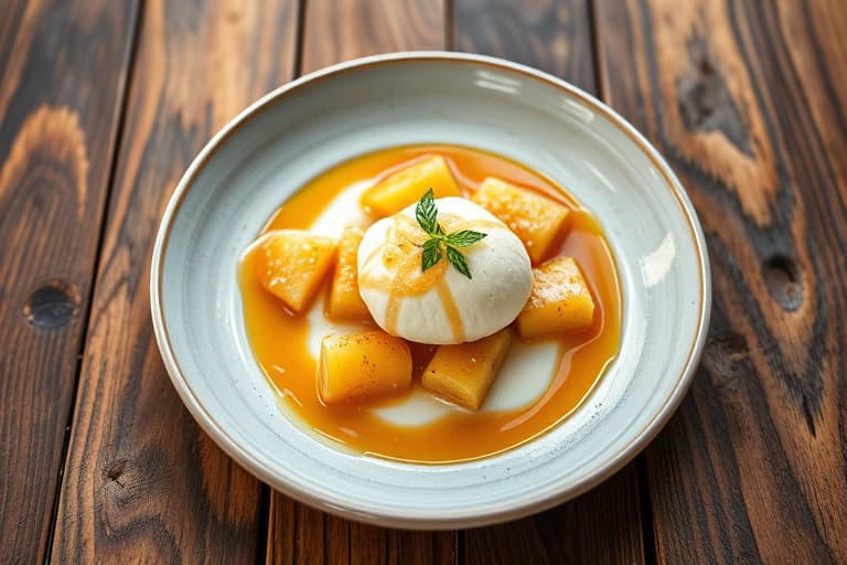 Vanilje- og appelsinkrem med karamell