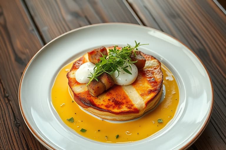 Rabarbragalette med crème fraîche