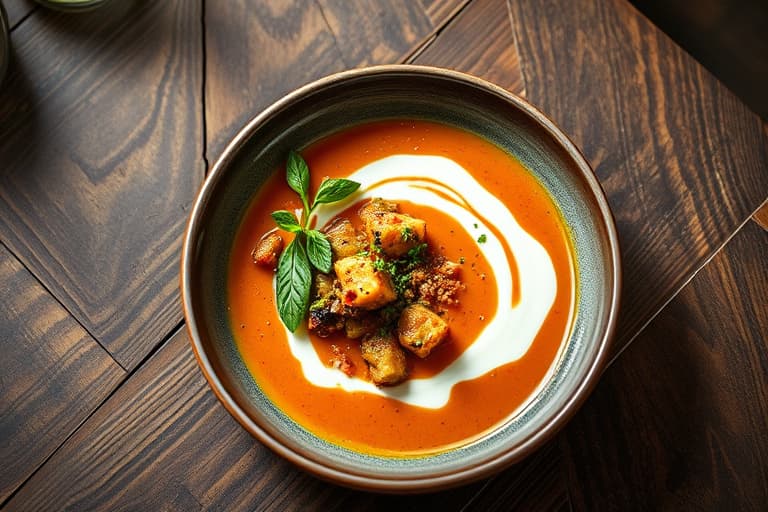 Rostet gulrotsuppe med dukkah-krydder og yoghurt