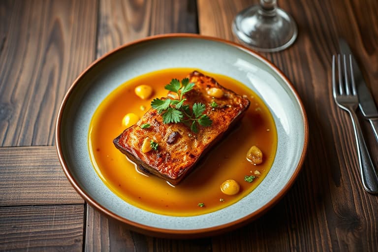 Stekt kalkunbryst med maisbrød- og salviesmørfyll og brandysaus