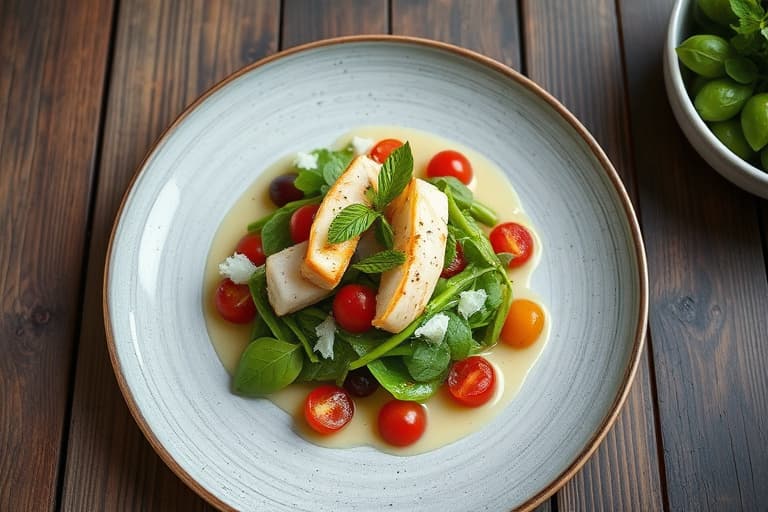 Hjertesalat med palmeskudd, ruby rød grapefrukt og Dungeness-kreps