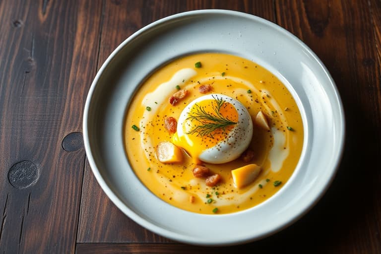 Egg, bånd og parmesan-suppe