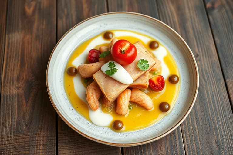 Grillet frukt på spyd med myntet yoghurt- og honningsaus