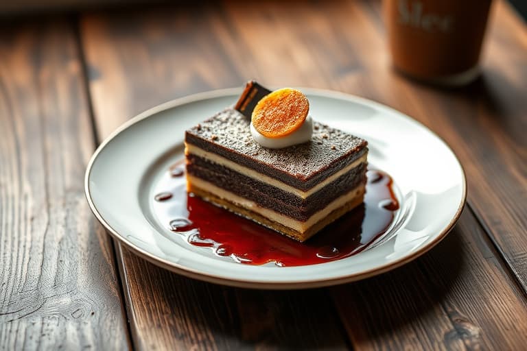 Dobbel-sjokoladekake med financier-kake