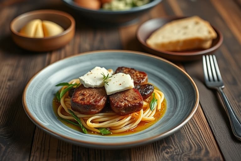 Lambpølsepatties med fersk mynte, fetaost og hvitløk