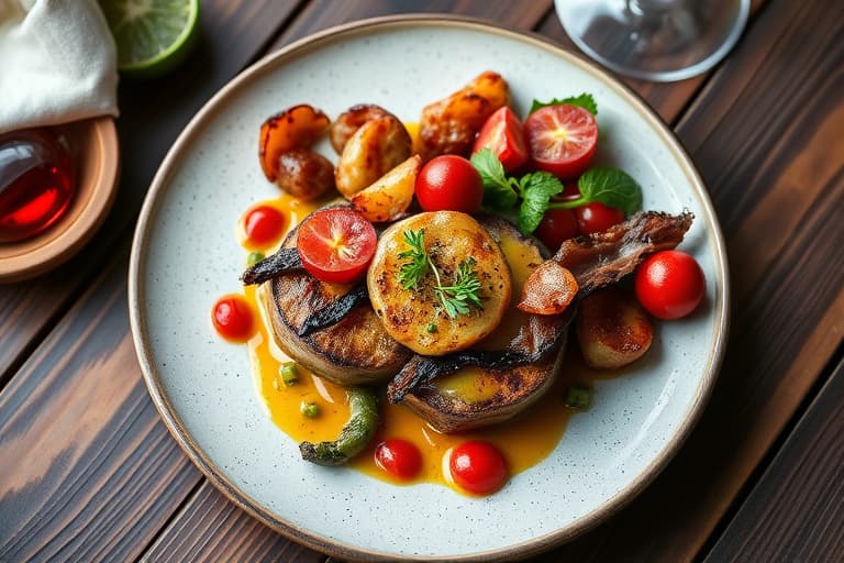 Grillet ørret med bacon, løk og rosiner