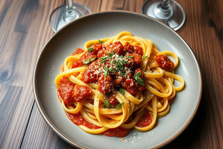 Pappardelle med kylling- og soppragù