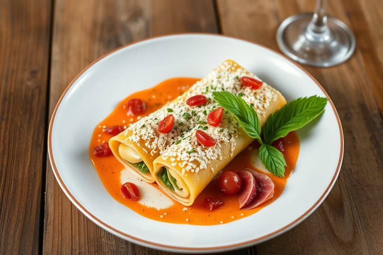 Spinat-, ricotta- og prosciuttocannelloni