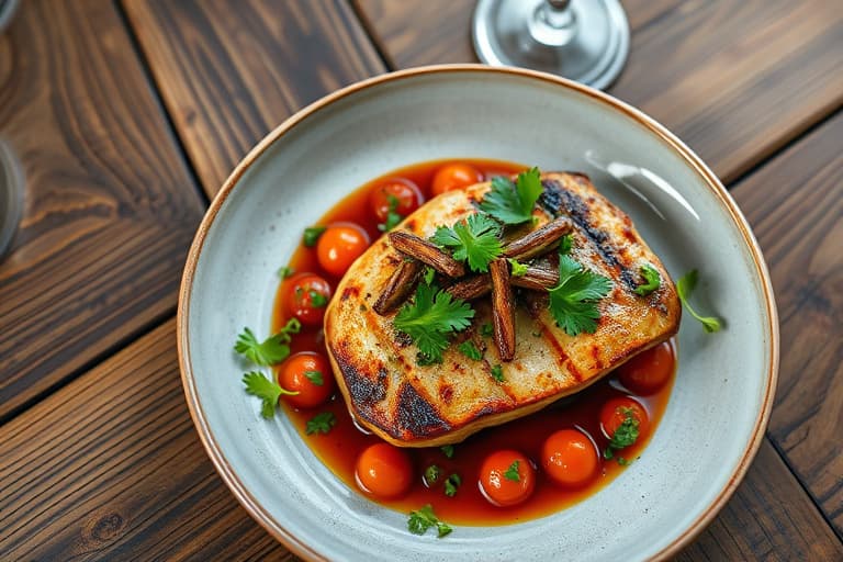 Balsamico-ovnsbakt kylling med ruccola- og tomatsalat