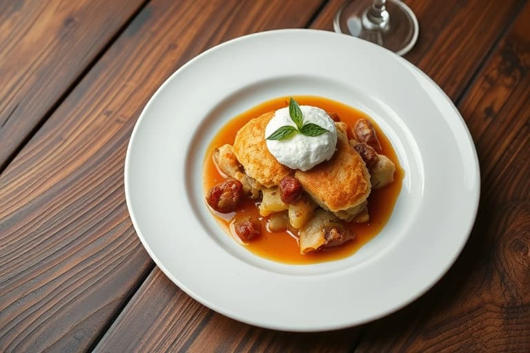 Pære- og bourbon-cobbler