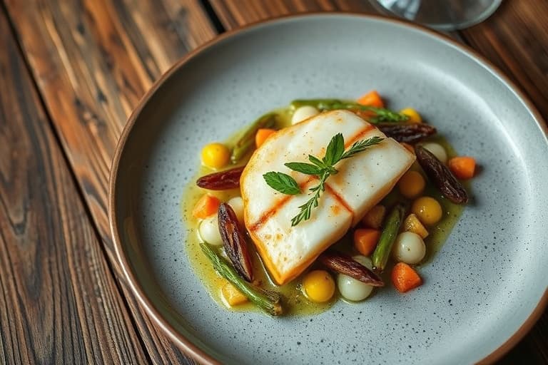 Tunfisk-, asparges- og nykålssalat med gressløkvinaigrette og stekte kapers