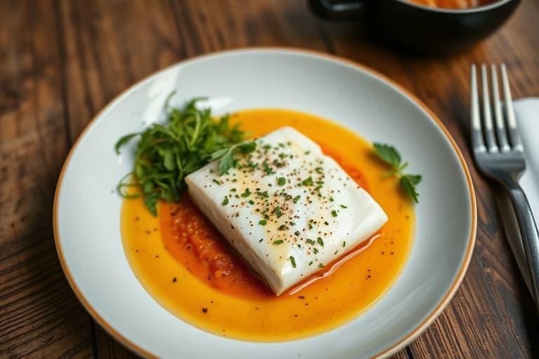 Kattfisk i krydret tomatsaus