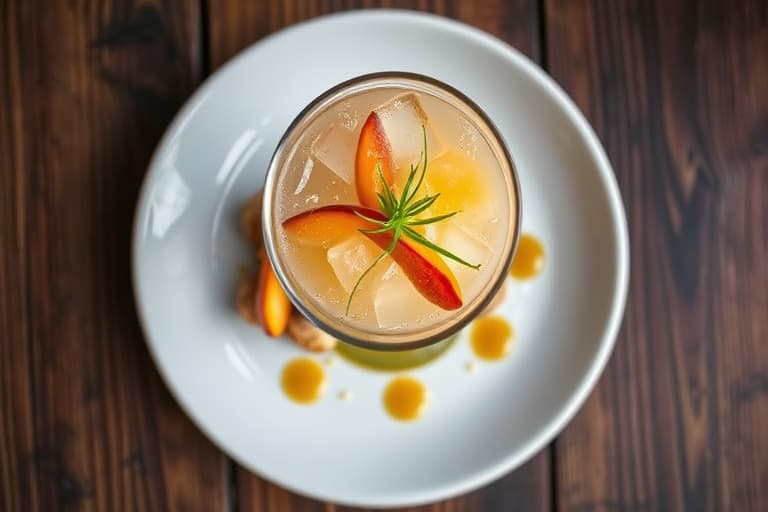 Peach-Almond Champagne Cocktail