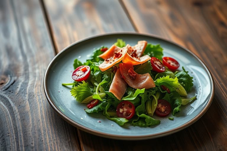 Grønn bønnesalat med reddiker og prosciutto