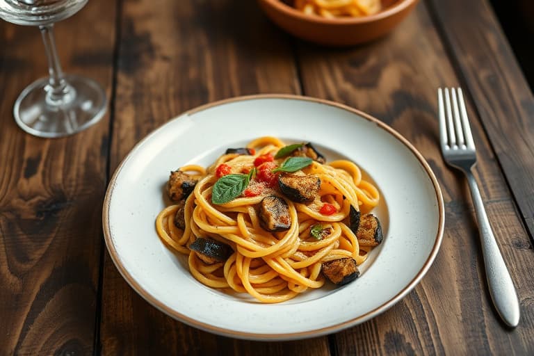 Siciliansk pasta med aubergine