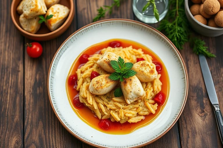 Ristet småkyllinger med granateplesaus og potet rösti