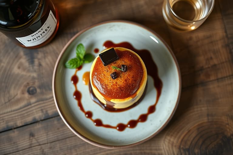 Sjokolade- og whiskey-souffléterter