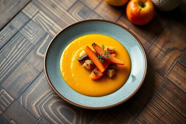 Butternut squashpuré med appelsin, ingefær og honning