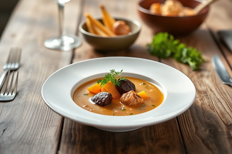 Karrésuppe med svarte øyne-bønner