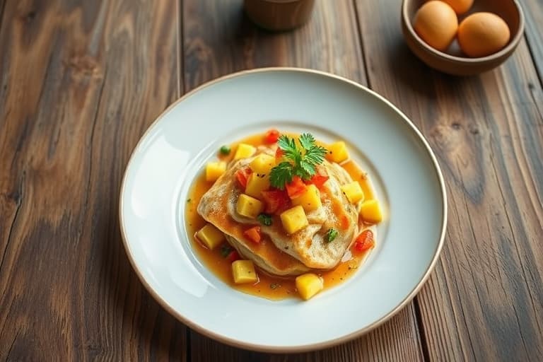 Krydret ananas-, aprikos- og jícama-salsa