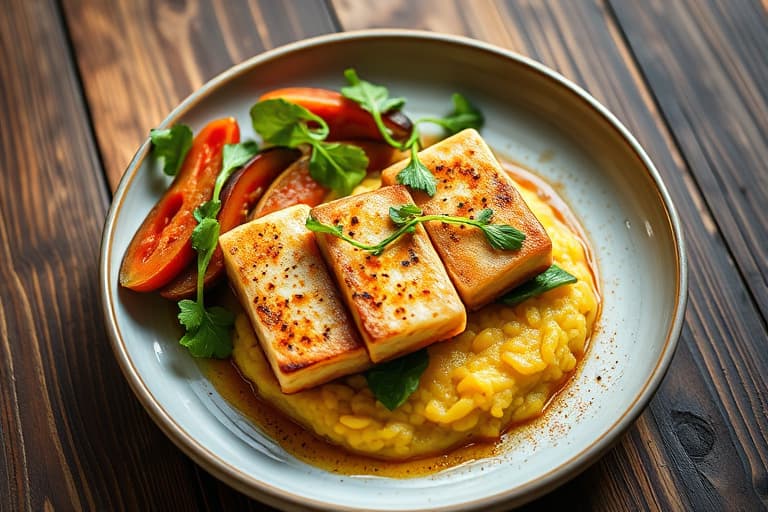 Kalvesteiker med ovnsbakte sjalottløk, ruccola og myk polenta