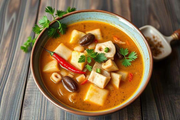 Asiatisk tyrkisk nudelsuppe med ingefær og chili