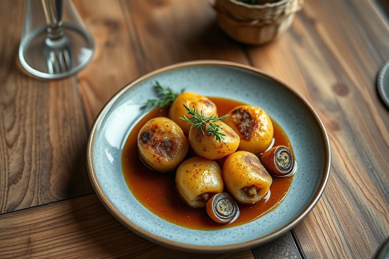 Fylte bakte poteter med blåmuggost og rosmarin