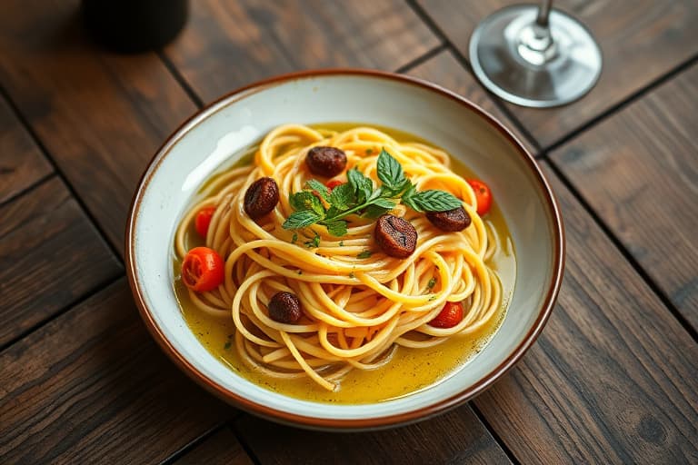 Reker og purreløk linguine i hvitvinsaus