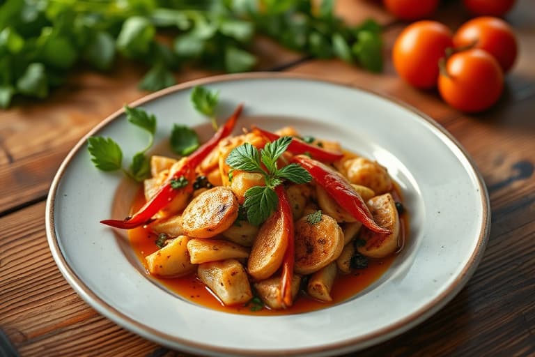 Kylling med indiske krydder, tomat og fløte