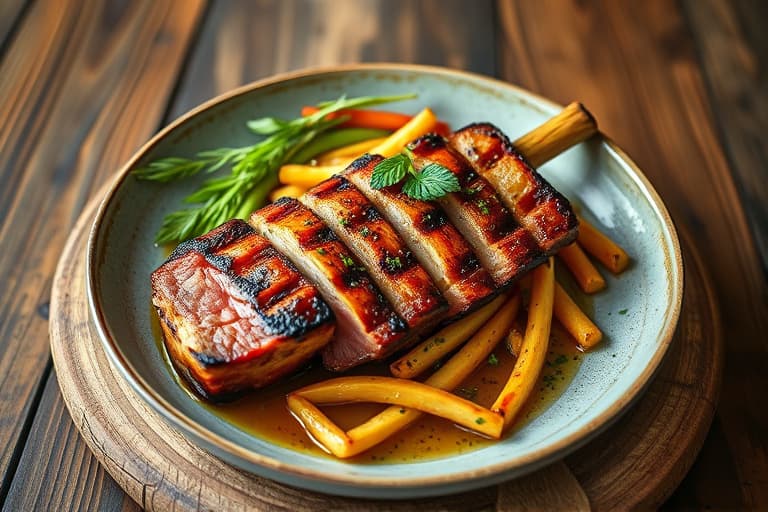 Grillede countryribber med sommer-salve sennepsmarinade