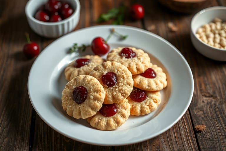 Cherry Almond Shortbread Cookies