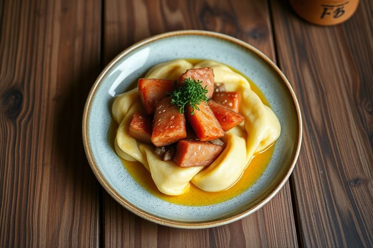 Rødt kokt svinebryst