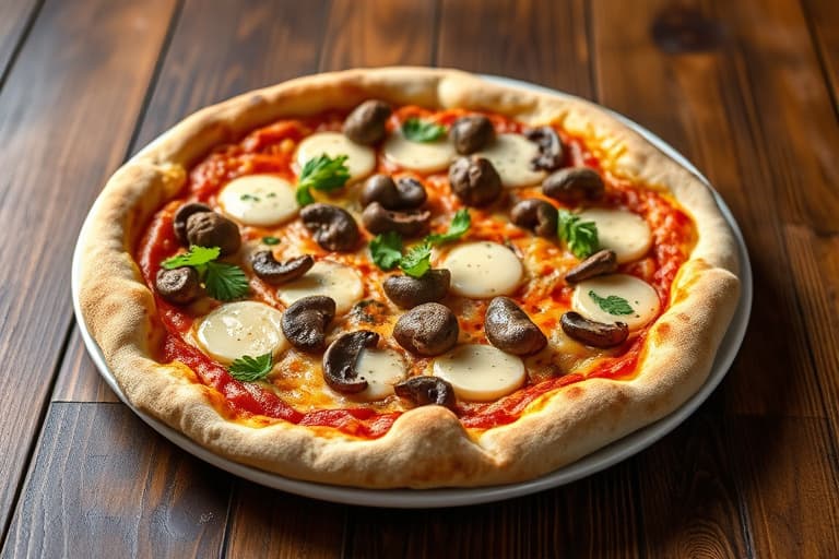 Shiitake- og Gruyère-pizzaer