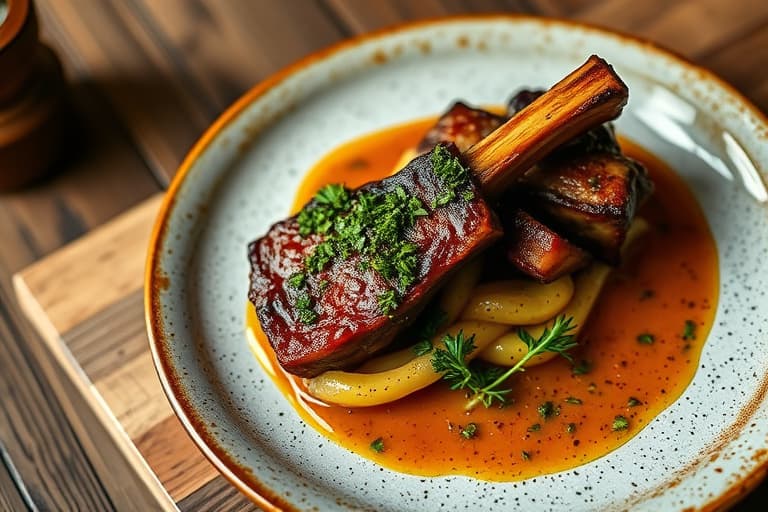 Langtidskokte short ribs med gremolata