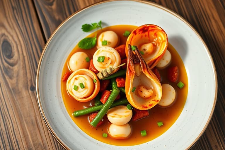 Pannestekte sjøscallops med chorizo og fu fu